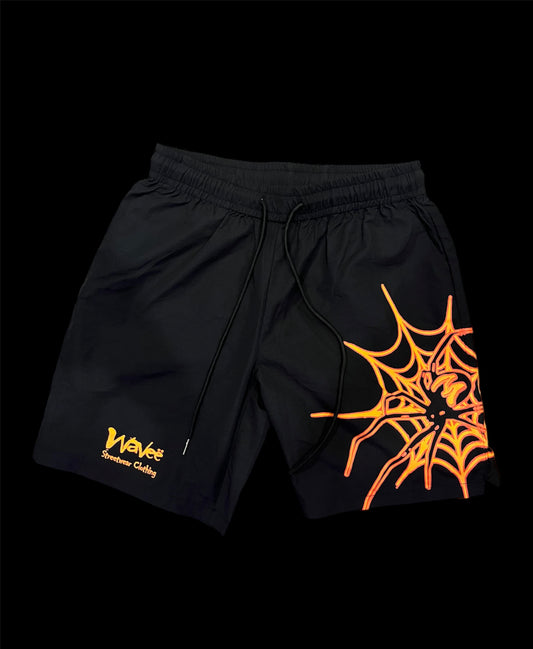 WAVEË Black & Orange Spider Vol.3 Shorts